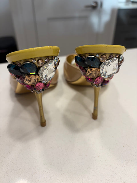 Miu Miu Patent Leather Mule Heels-Multicolor Luxury Sandals